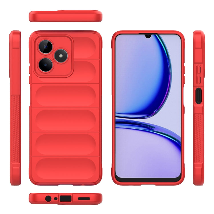 For Realme C53 4G Magic Shield TPU + Flannel Phone Case(Red) - Realme Cases by PMC Jewellery | Online Shopping South Africa | PMC Jewellery | Buy Now Pay Later Mobicred