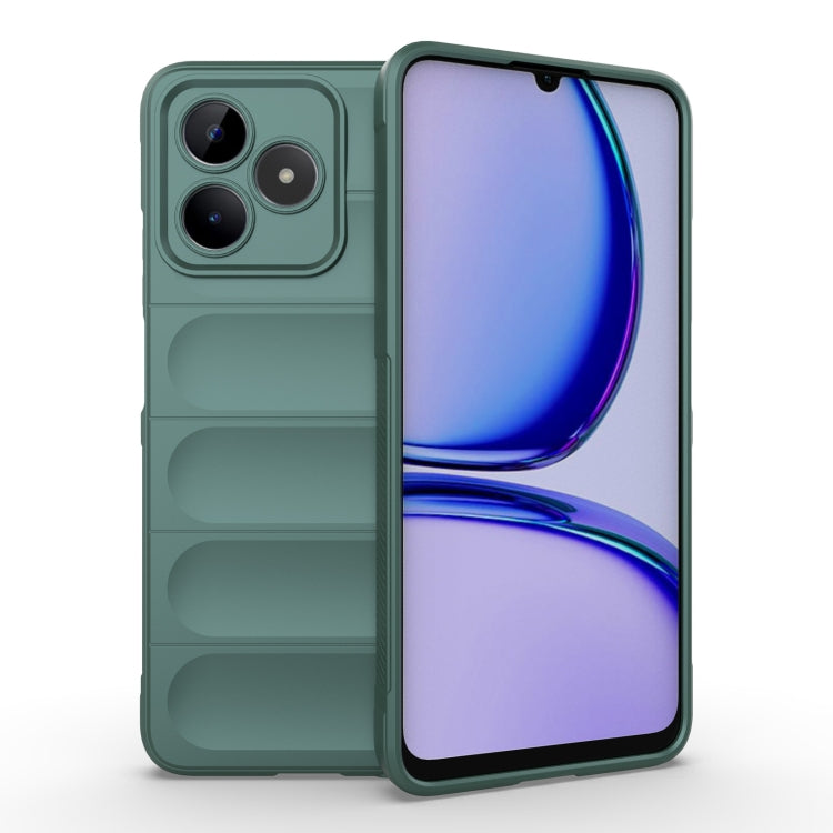 For Realme C53 4G Magic Shield TPU + Flannel Phone Case(Dark Green) - Realme Cases by PMC TechLife | Online Shopping South Africa | PMC TechLife | Buy Now Pay Later Mobicred