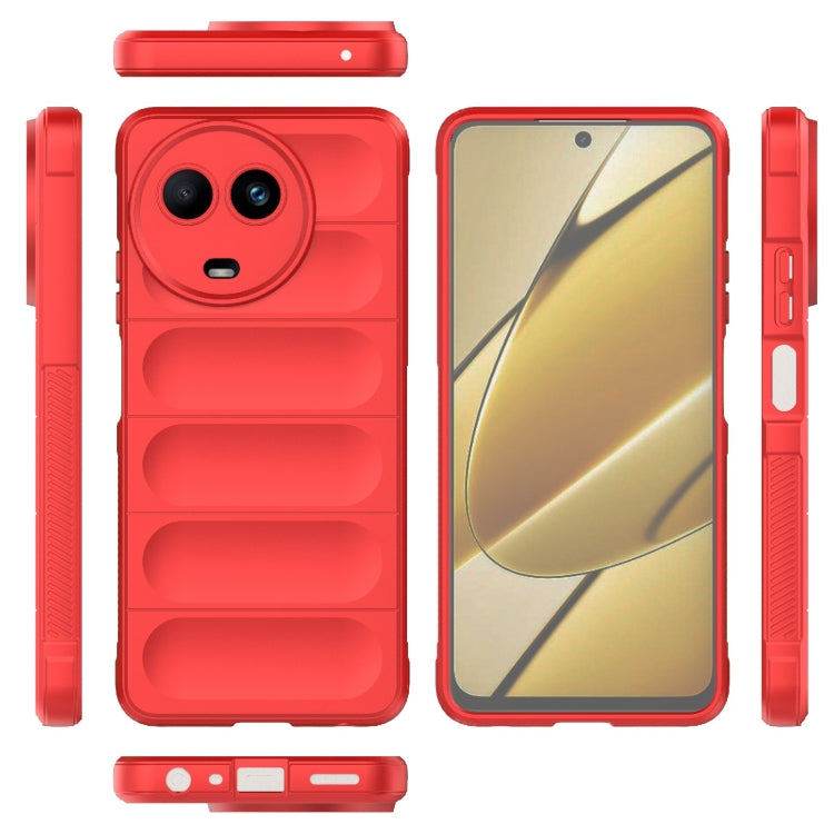 For Realme 11 5G Global Magic Shield TPU + Flannel Phone Case(Red) - Realme Cases by PMC Jewellery | Online Shopping South Africa | PMC Jewellery | Buy Now Pay Later Mobicred