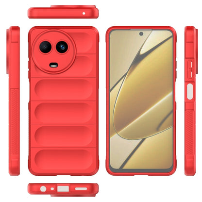 For Realme 11 5G Global Magic Shield TPU + Flannel Phone Case(Red) - Realme Cases by PMC Jewellery | Online Shopping South Africa | PMC Jewellery | Buy Now Pay Later Mobicred