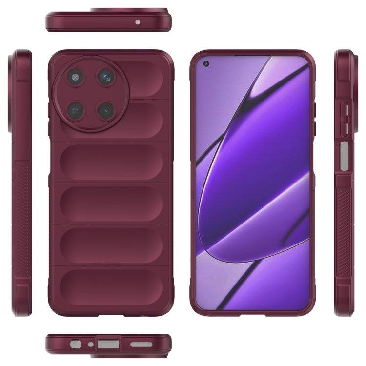 For Realme 11 4G Global Magic Shield TPU + Flannel Phone Case(Wine Red) - Realme Cases by PMC Jewellery | Online Shopping South Africa | PMC Jewellery | Buy Now Pay Later Mobicred