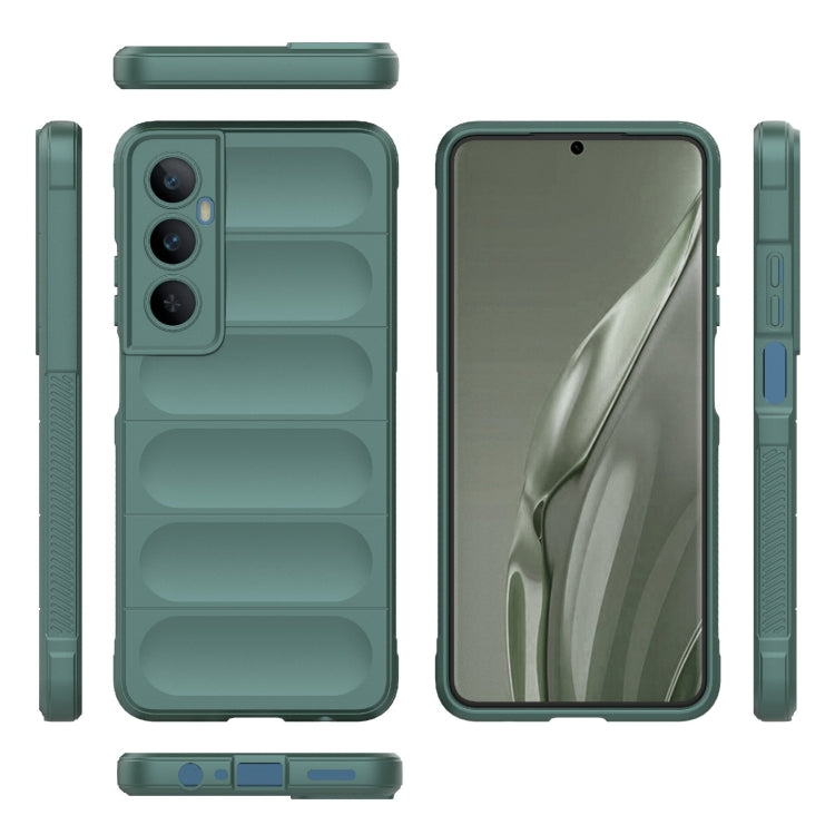 For Realme C65 4G Global Magic Shield TPU + Flannel Phone Case(Dark Green) - Realme Cases by PMC Jewellery | Online Shopping South Africa | PMC Jewellery | Buy Now Pay Later Mobicred
