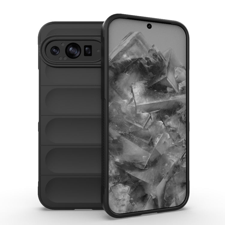 For Google Pixel 9 Pro XL 5G Magic Shield TPU + Flannel Phone Case(Black) - Google Cases by PMC Jewellery | Online Shopping South Africa | PMC Jewellery | Buy Now Pay Later Mobicred