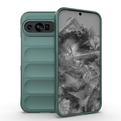 For Google Pixel 9 Pro XL 5G Magic Shield TPU + Flannel Phone Case(Dark Green) - Google Cases by PMC Jewellery | Online Shopping South Africa | PMC Jewellery | Buy Now Pay Later Mobicred