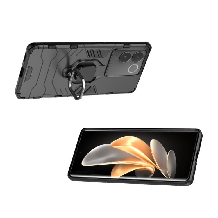 For vivo S17e Magnetic Ring Holder PC + TPU Phone Case(Black) - vivo Cases by PMC TechLife | Online Shopping South Africa | PMC TechLife