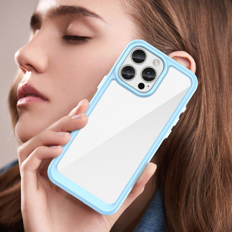 For iPhone 16 Pro Max Colorful Series Acrylic + TPU Phone Case(Blue) - iPhone 16 Pro Max Cases by PMC TechLife | Online Shopping South Africa | PMC TechLife | Buy Now Pay Later Mobicred