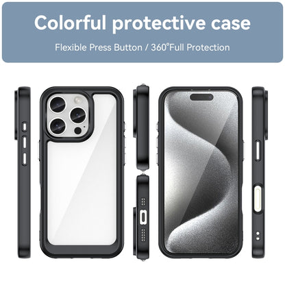 For iPhone 16 Pro Colorful Series Acrylic + TPU Phone Case(Black) - iPhone 16 Pro Cases by PMC Jewellery | Online Shopping South Africa | PMC Jewellery | Buy Now Pay Later Mobicred