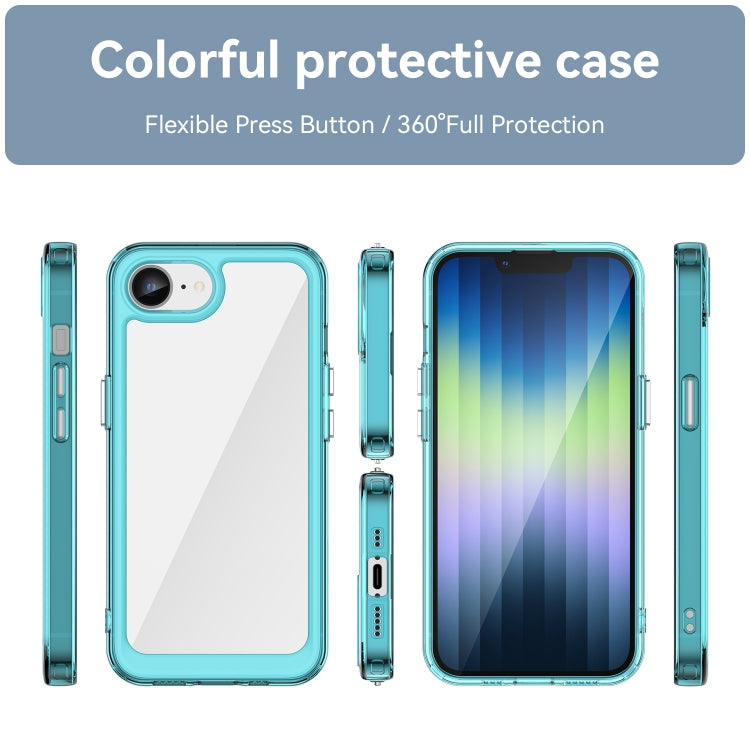 For iPhone SE 2024 Colorful Series Acrylic + TPU Phone Case(Transparent Blue) - More iPhone Cases by PMC Jewellery | Online Shopping South Africa | PMC Jewellery | Buy Now Pay Later Mobicred