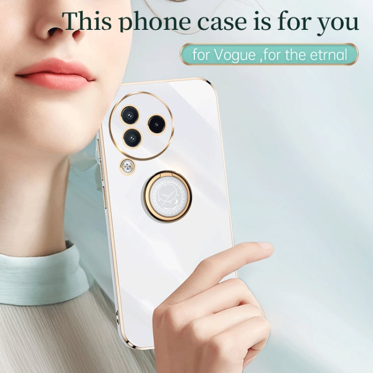 For Xiaomi Civi 3 5G XINLI Straight Edge 6D Electroplate TPU Phone Case with Ring Holder(Mint Green) - Xiaomi Cases by XINLI | Online Shopping South Africa | PMC Jewellery | Buy Now Pay Later Mobicred