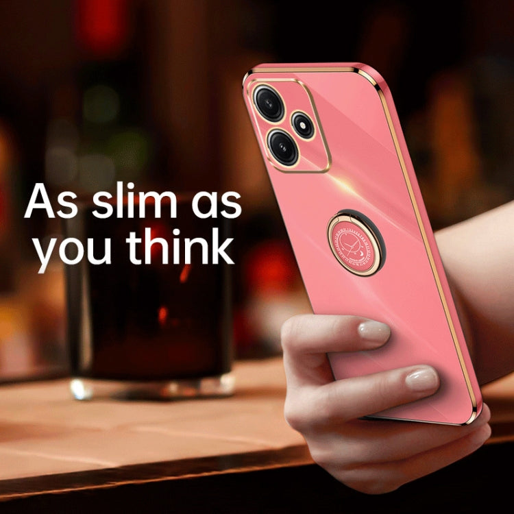 For Xiaomi Redmi Note 12R XINLI Straight Edge 6D Electroplate TPU Phone Case with Ring Holder(Mint Green) - Xiaomi Cases by XINLI | Online Shopping South Africa | PMC TechLife | Buy Now Pay Later Mobicred