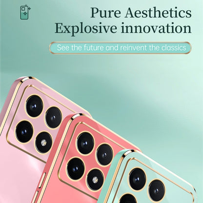 For Xiaomi Redmi K70E XINLI Straight Edge 6D Electroplate TPU Phone Case with Ring Holder(Pink) - K70E Cases by XINLI | Online Shopping South Africa | PMC Jewellery | Buy Now Pay Later Mobicred