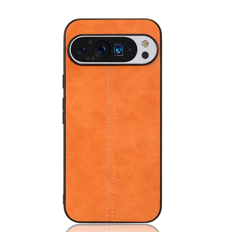 For Google Pixel 9 Sewing Cow Pattern Skin PC + PU + TPU Phone Case(Orange) - Google Cases by PMC Jewellery | Online Shopping South Africa | PMC Jewellery | Buy Now Pay Later Mobicred