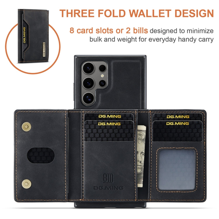 For Samsung Galaxy S24 Ultra 5G DG.MING M2 Series 3-Fold Multi Card Bag + Magnetic Phone Case(Black) - Galaxy S24 Ultra 5G Cases by DG.MING | Online Shopping South Africa | PMC Jewellery | Buy Now Pay Later Mobicred