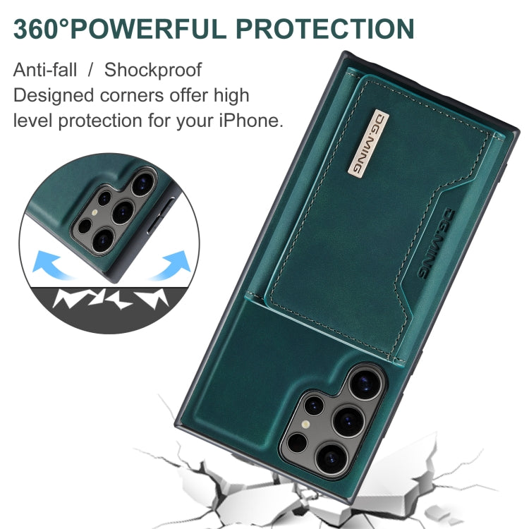 For Samsung Galaxy S24 Ultra 5G DG.MING M2 Series 3-Fold Multi Card Bag + Magnetic Phone Case(Green) - Galaxy S24 Ultra 5G Cases by DG.MING | Online Shopping South Africa | PMC Jewellery | Buy Now Pay Later Mobicred