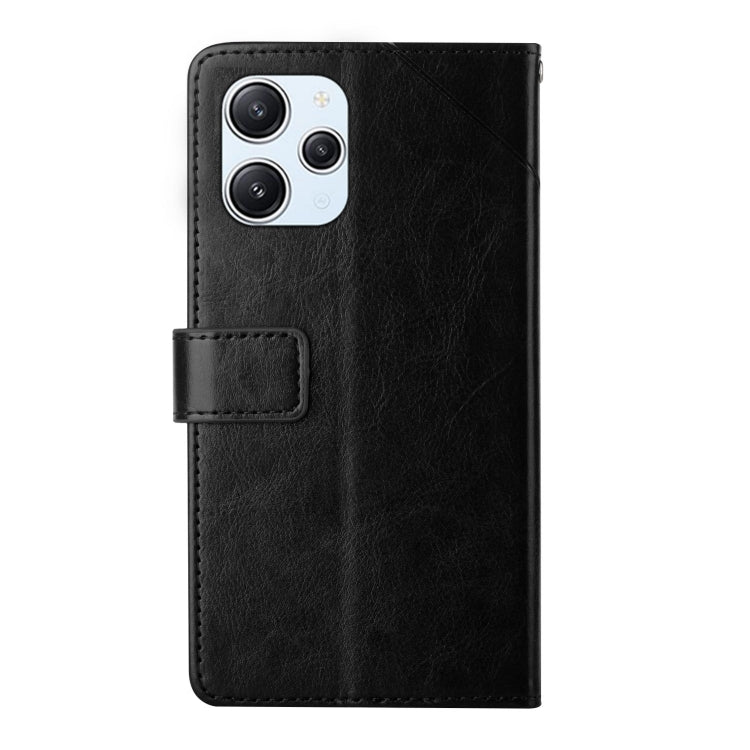 For Xiaomi Redmi 12 4G Global Y-shaped Pattern Flip Leather Phone Case(Black) - Xiaomi Cases by PMC Jewellery | Online Shopping South Africa | PMC Jewellery | Buy Now Pay Later Mobicred