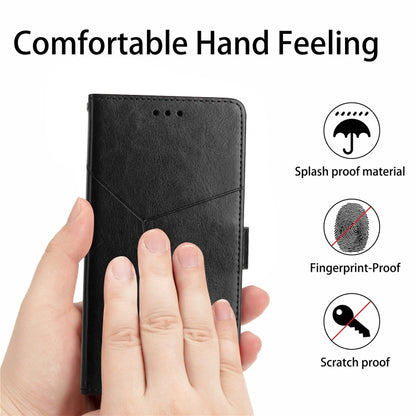 For Xiaomi Redmi 12 4G Global Y-shaped Pattern Flip Leather Phone Case(Black) - Xiaomi Cases by PMC Jewellery | Online Shopping South Africa | PMC Jewellery | Buy Now Pay Later Mobicred