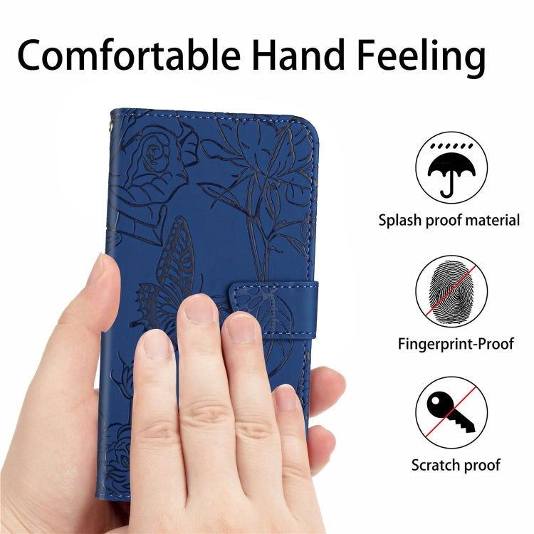 For Xiaomi 14 Ultra Skin Feel Butterfly Embossed Flip Leather Phone Case(Blue) - 14 Ultra Cases by PMC Jewellery | Online Shopping South Africa | PMC Jewellery | Buy Now Pay Later Mobicred