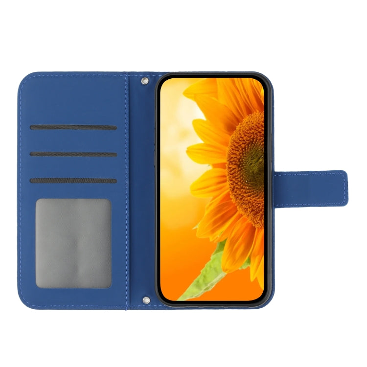 For Xiaomi Redmi Note 12S Skin Feel Sun Flower Embossed Flip Leather Phone Case with Lanyard(Dark Blue) - Xiaomi Cases by PMC Jewellery | Online Shopping South Africa | PMC Jewellery | Buy Now Pay Later Mobicred