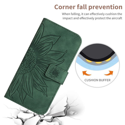 For Xiaomi 13T / 13T Pro Skin Feel Sun Flower Embossed Flip Leather Phone Case with Lanyard(Green) - Xiaomi Cases by PMC Jewellery | Online Shopping South Africa | PMC Jewellery | Buy Now Pay Later Mobicred