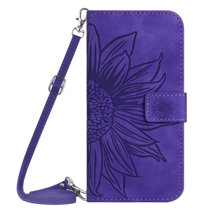 For Xiaomi Redmi 13C 4G Skin Feel Sun Flower Embossed Flip Leather Phone Case with Lanyard(Dark Purple) - 13C Cases by PMC Jewellery | Online Shopping South Africa | PMC Jewellery | Buy Now Pay Later Mobicred