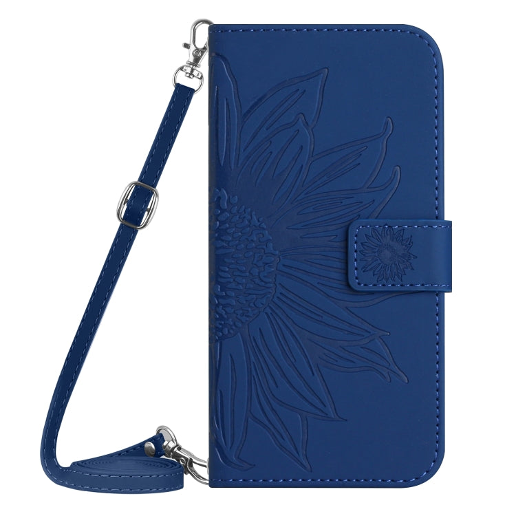 For Xiaomi Redmi 13C 4G Skin Feel Sun Flower Embossed Flip Leather Phone Case with Lanyard(Dark Blue) - 13C Cases by PMC Jewellery | Online Shopping South Africa | PMC Jewellery | Buy Now Pay Later Mobicred