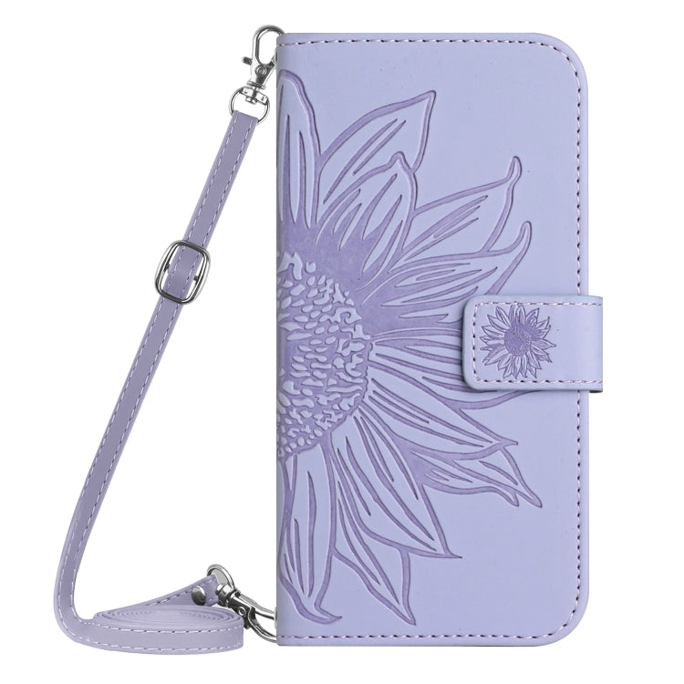 For Xiaomi 14 Skin Feel Sun Flower Embossed Flip Leather Phone Case with Lanyard(Purple) - 14 Cases by PMC Jewellery | Online Shopping South Africa | PMC Jewellery | Buy Now Pay Later Mobicred