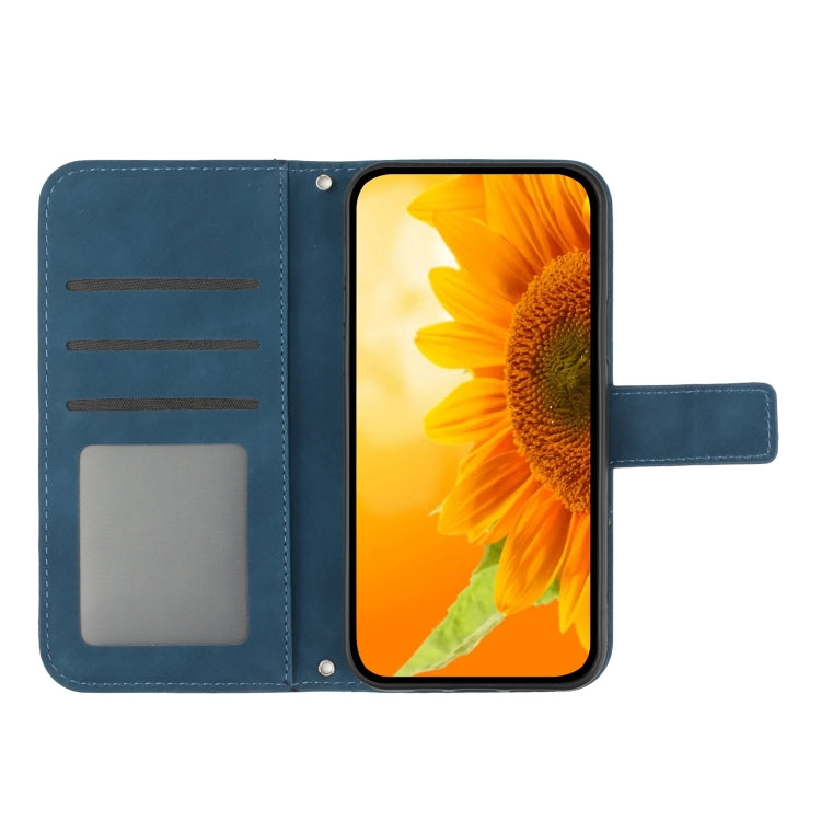 For Xiaomi 14 Pro Skin Feel Sun Flower Embossed Flip Leather Phone Case with Lanyard(Inky Blue) - 14 Pro Cases by PMC Jewellery | Online Shopping South Africa | PMC Jewellery | Buy Now Pay Later Mobicred