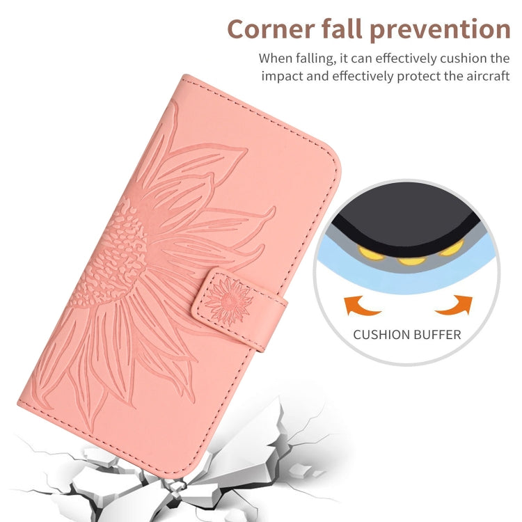 For Xiaomi 14 Pro Skin Feel Sun Flower Embossed Flip Leather Phone Case with Lanyard(Pink) - 14 Pro Cases by PMC Jewellery | Online Shopping South Africa | PMC Jewellery | Buy Now Pay Later Mobicred