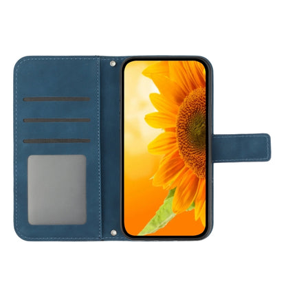 For Xiaomi Redmi Note 13 Pro 4G Global Skin Feel Sun Flower Embossed Flip Leather Phone Case with Lanyard(Inky Blue) - Note 13 Pro Cases by PMC Jewellery | Online Shopping South Africa | PMC Jewellery | Buy Now Pay Later Mobicred