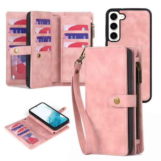 For Samsung Galaxy A71 5G Zipper Wallet Detachable MagSafe Leather Phone Case(Pink) - Galaxy Phone Cases by PMC Jewellery | Online Shopping South Africa | PMC Jewellery