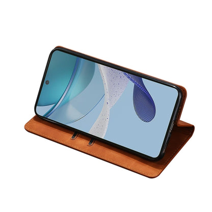 For Nokia C22 Skin Feel Magnetic Leather Phone Case(Light Brown) - Nokia Cases by PMC Jewellery | Online Shopping South Africa | PMC Jewellery