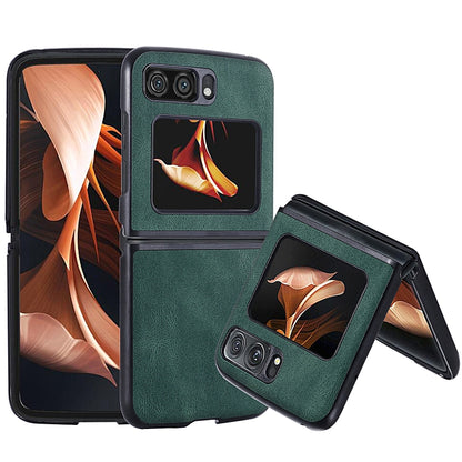 For Motorola Razr 2022 Classic Leather + PC Phone Case(Green) - Motorola Cases by PMC Jewellery | Online Shopping South Africa | PMC Jewellery | Buy Now Pay Later Mobicred