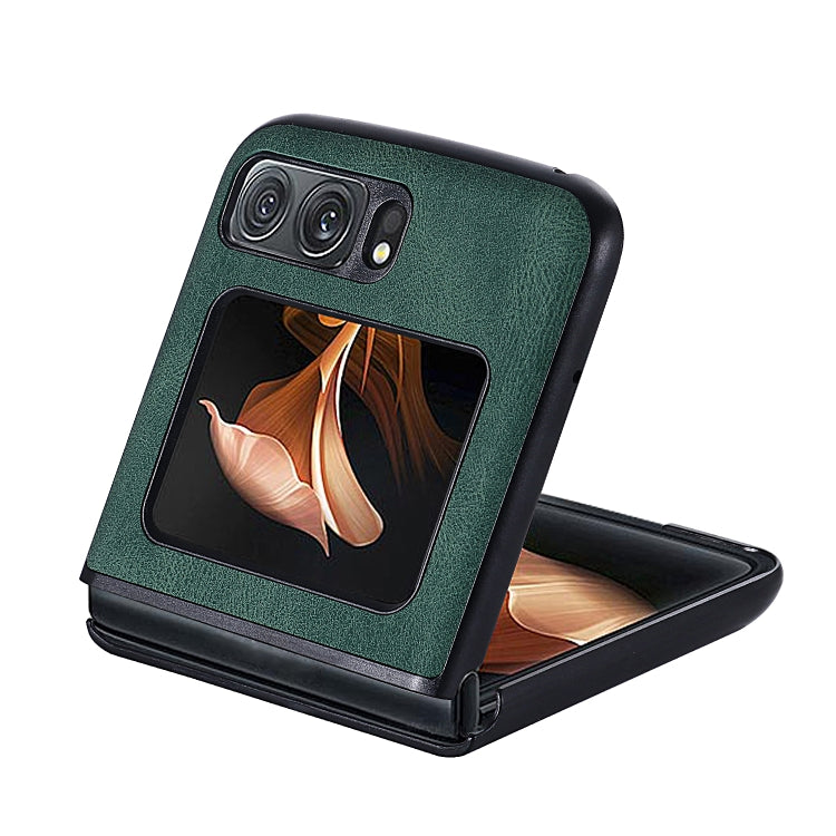 For Motorola Razr 2022 Classic Leather + PC Phone Case(Green) - Motorola Cases by PMC Jewellery | Online Shopping South Africa | PMC Jewellery | Buy Now Pay Later Mobicred