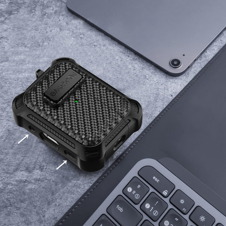 For AirPods 3 Alpha Carbon Fiber Wireless Bluetooth Earphone Protective Case(Black) - For AirPods 3 by PMC Jewellery | Online Shopping South Africa | PMC Jewellery | Buy Now Pay Later Mobicred