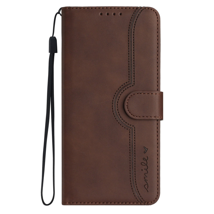 For Xiaomi 14 Pro Heart Pattern Skin Feel Leather Phone Case(Brown) - 14 Pro Cases by PMC Jewellery | Online Shopping South Africa | PMC Jewellery | Buy Now Pay Later Mobicred