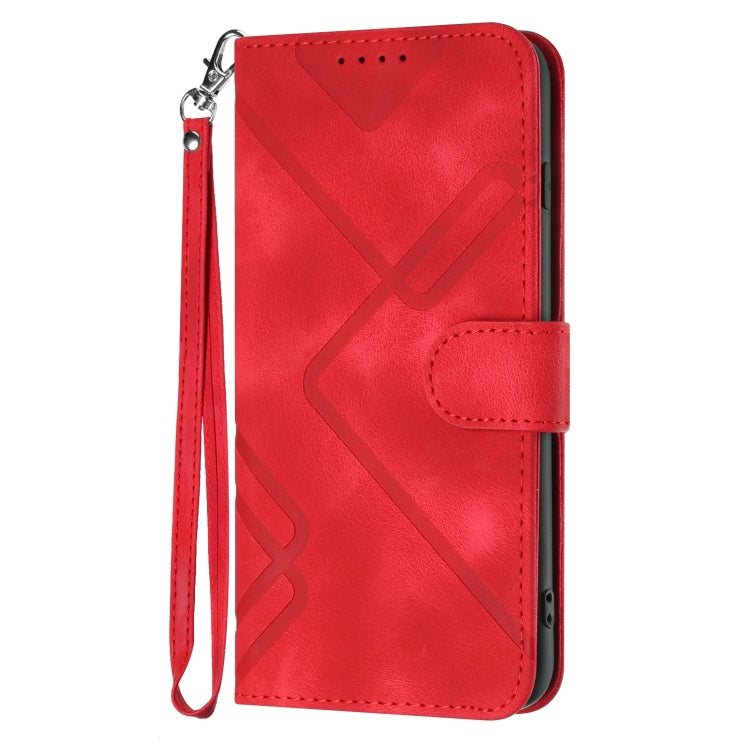 For Google Pixel 9 Pro Line Pattern Skin Feel Leather Phone Case(Red) - Google Cases by PMC Jewellery | Online Shopping South Africa | PMC Jewellery | Buy Now Pay Later Mobicred