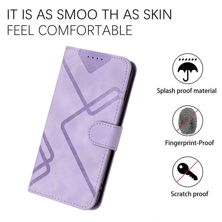 For Google Pixel 9 Line Pattern Skin Feel Leather Phone Case(Light Purple) - Google Cases by PMC Jewellery | Online Shopping South Africa | PMC Jewellery | Buy Now Pay Later Mobicred