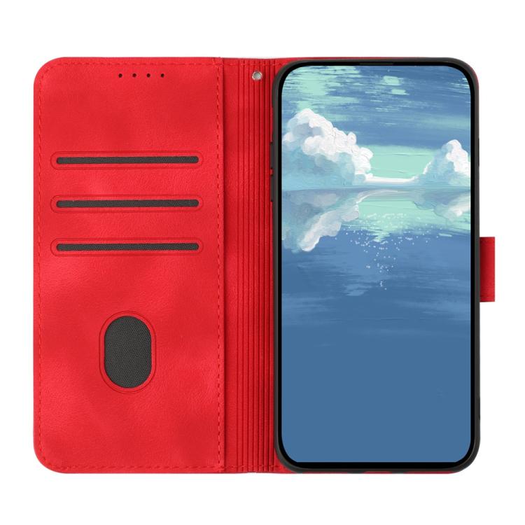 For iPhone 17 Air Line Pattern Skin Feel Leather Phone Case(Red) - free shipping - PMc TechLife - Order now!