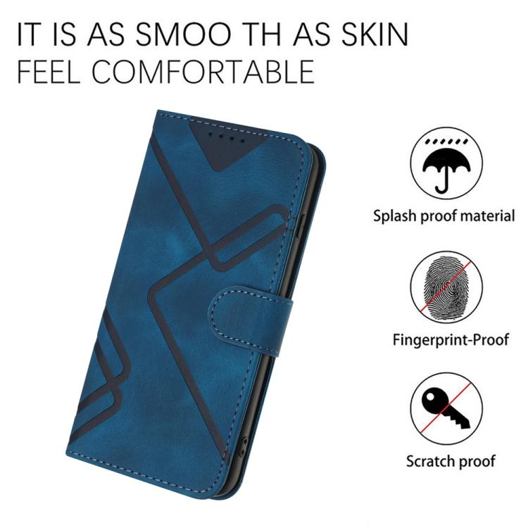 For iPhone 17 Air Line Pattern Skin Feel Leather Phone Case(Royal Blue) - free shipping - PMc TechLife - Order now!