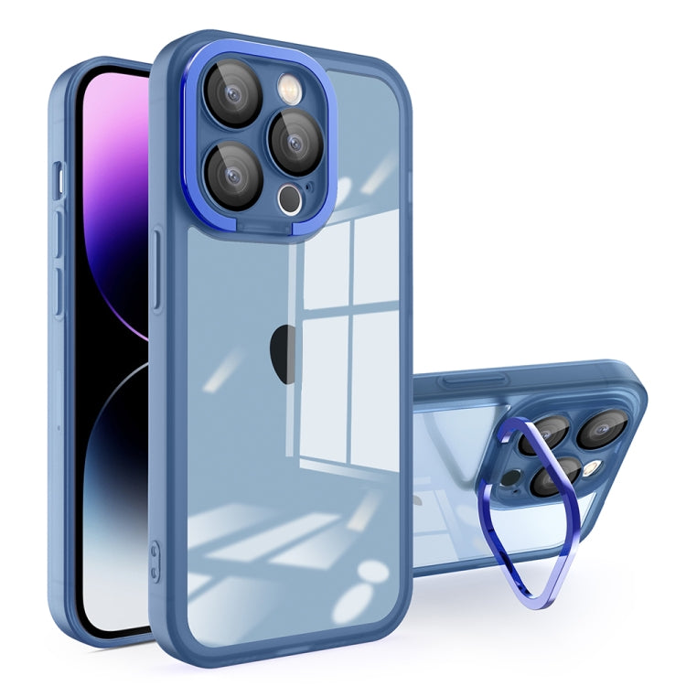 For iPhone 15 Pro Max Invisible Lens Bracket Matte Transparent MagSafe Phone Case(Royal Blue) - iPhone 15 Pro Max Cases by PMC Jewellery | Online Shopping South Africa | PMC Jewellery