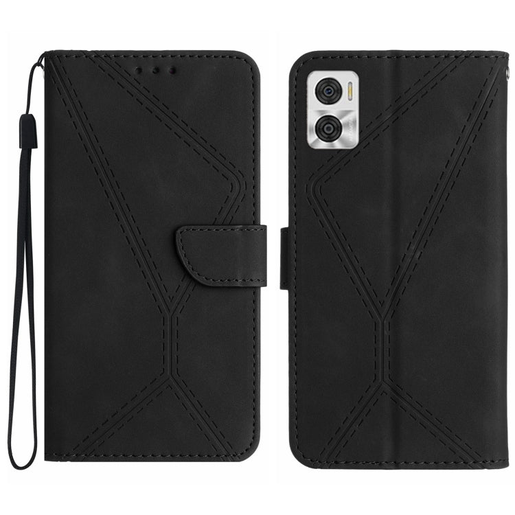 For Motorola Moto E22 / E22i 4G Stitching Embossed Leather Phone Case(Black) - free shipping - PMC TechLife - Order now!