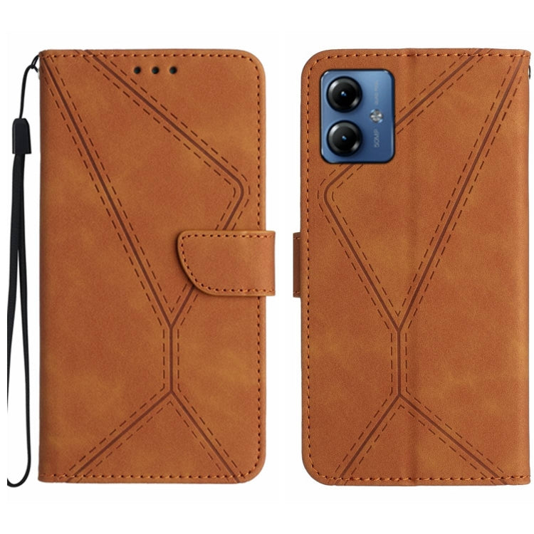 For Motorola Moto G14 Stitching Embossed Leather Phone Case(Brown) - free shipping - PMC TechLife - Order now!