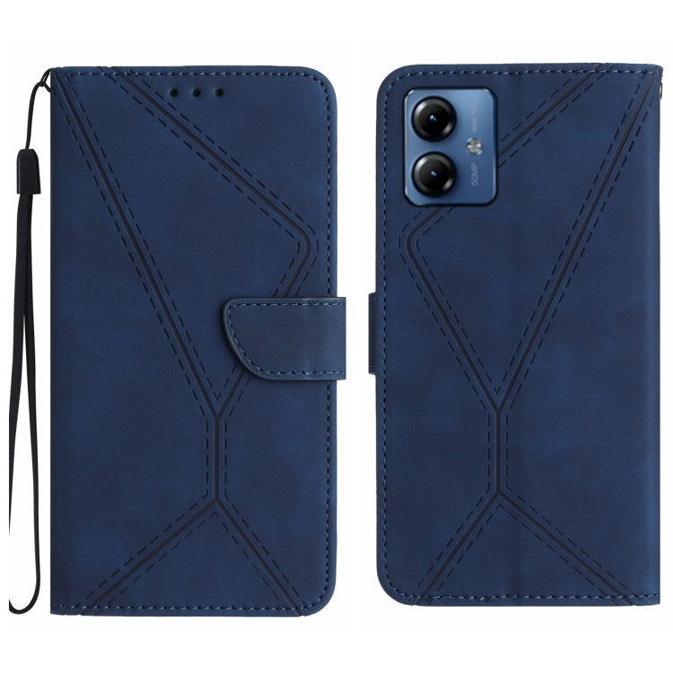For Motorola Moto G54 Stitching Embossed Leather Phone Case(Blue) - free shipping - PMC TechLife - Order now!