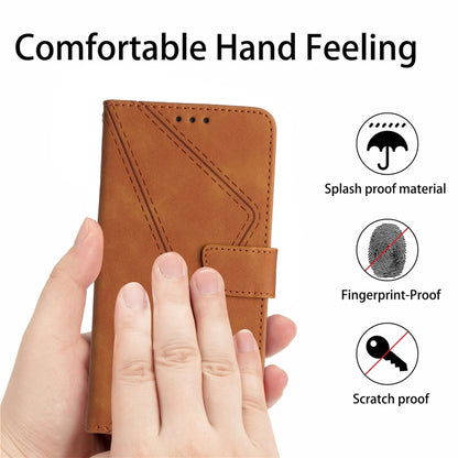 For Motorola Moto G Play 5G 2024 Stitching Embossed Leather Phone Case(Brown) - Motorola Cases by PMC Jewellery | Online Shopping South Africa | PMC Jewellery | Buy Now Pay Later Mobicred