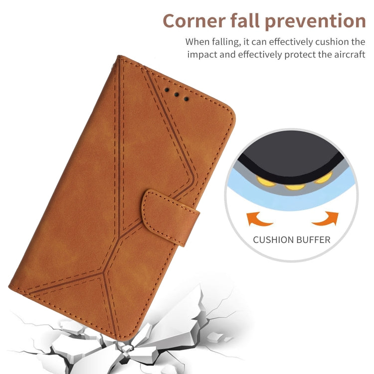 For Motorola Moto E14 Stitching Embossed Leather Phone Case(Brown) - free shipping - PMC TechLife - Order now!