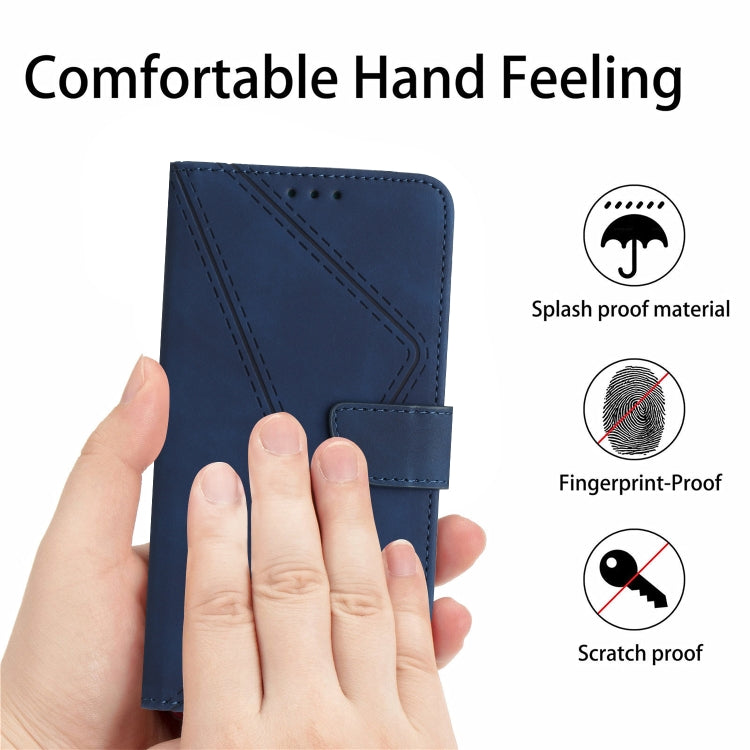 For Motorola Moto G35 5G Stitching Embossed Leather Phone Case(Blue) - free shipping - PMC TechLife - Order now!