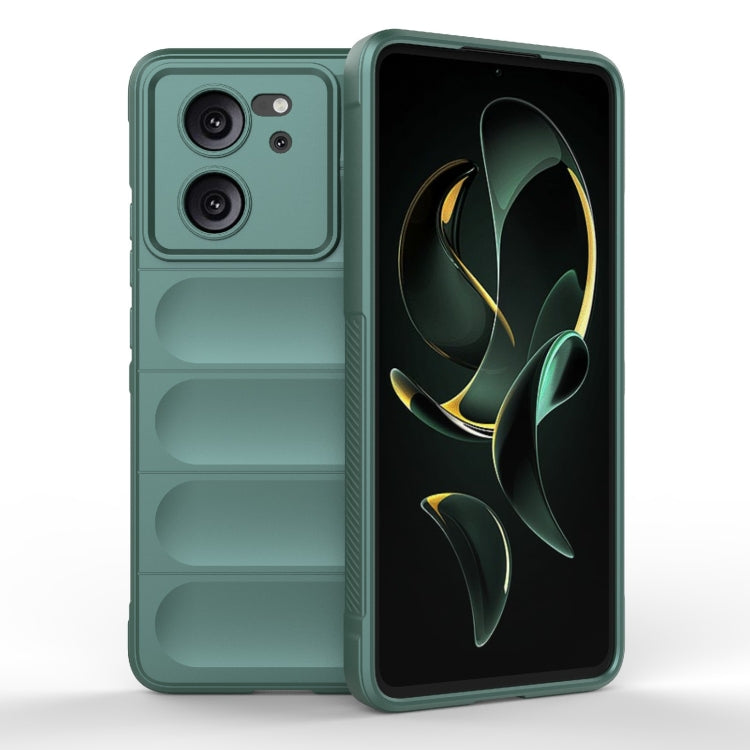 For Xiaomi Redmi K60 Ultra Magic Shield TPU + Flannel Phone Case(Dark Green) - Redmi K60 Ultra Cases by PMC Jewellery | Online Shopping South Africa | PMC Jewellery | Buy Now Pay Later Mobicred