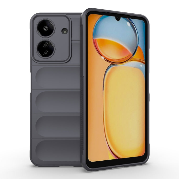 For Xiaomi Redmi 13C 4G Global Magic Shield TPU + Flannel Phone Case(Dark Grey) - 13C Cases by PMC TechLife | Online Shopping South Africa | PMC TechLife | Buy Now Pay Later Mobicred