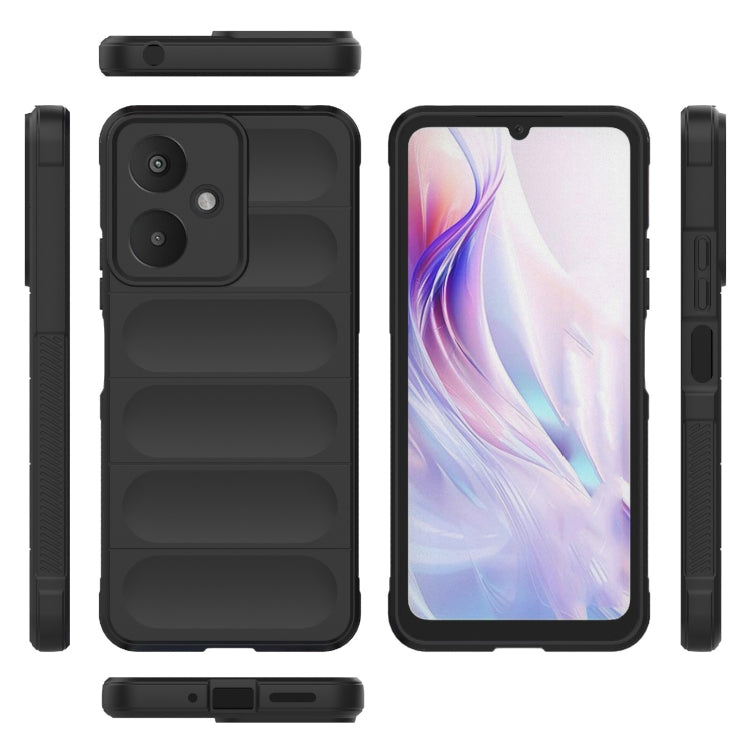 For Xiaomi Redmi 13C 5G Magic Shield TPU + Flannel Phone Case(Black) - 13C Cases by PMC Jewellery | Online Shopping South Africa | PMC Jewellery | Buy Now Pay Later Mobicred