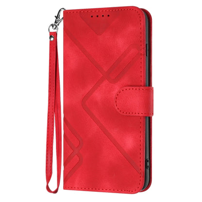 For OPPO A79 Line Pattern Skin Feel Leather Phone Case(Red) - OPPO Cases by PMC Jewellery | Online Shopping South Africa | PMC Jewellery | Buy Now Pay Later Mobicred